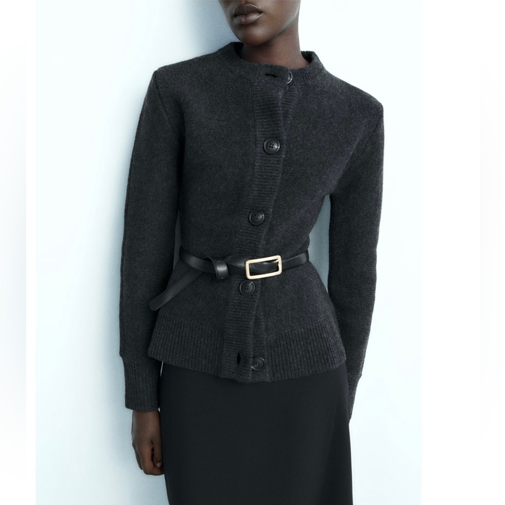 ZARA 100% Wool Knit Cardigan